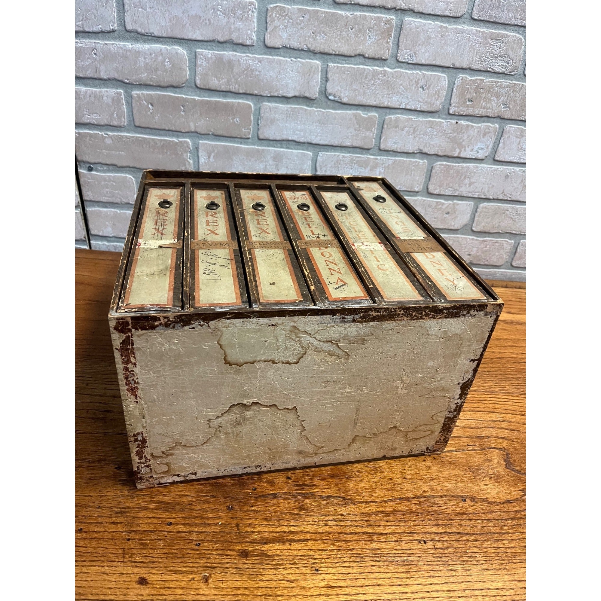 Vintage 1940s Bauer & Black Rex Plasters Drug Store 6-Dwr Cabinet Display