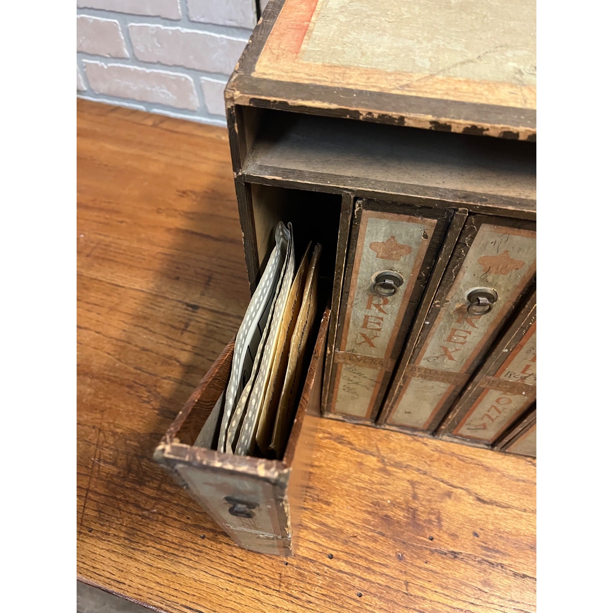 Vintage 1940s Bauer & Black Rex Plasters Drug Store 6-Dwr Cabinet Display