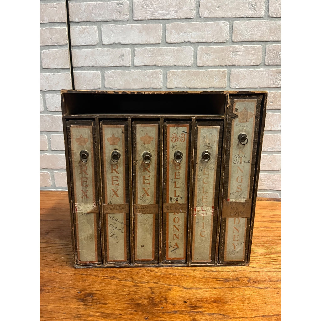 Vintage 1940s Bauer & Black Rex Plasters Drug Store 6-Dwr Cabinet Display