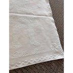 Vintage Dollie Stevens Tapestry Doll Blanket 1930s 15 X 20 Light Pink / White