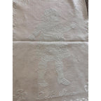 Vintage Dollie Stevens Tapestry Doll Blanket 1930s 15 X 20 Light Pink / White