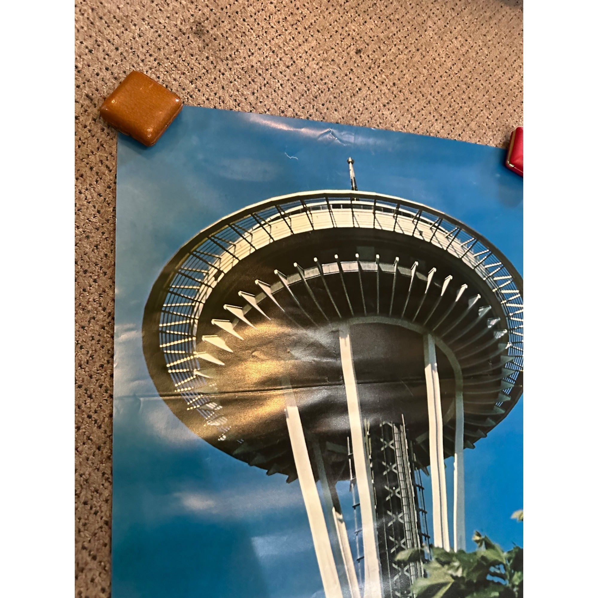 RARE Original Vintage Fly Northwest Orient Airlines Seattle Poster Airport Travel