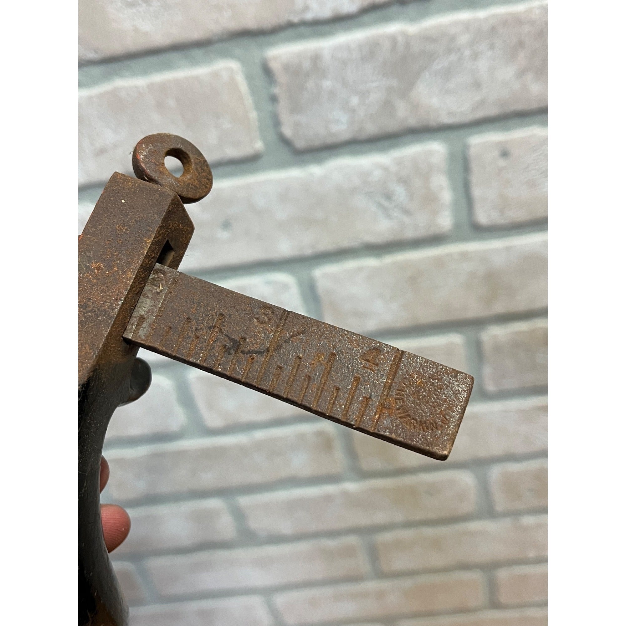 Antique Rare H.F. Osborne Newark NJ Pistol Grip Leather Draw Gauge Hand Tool USA