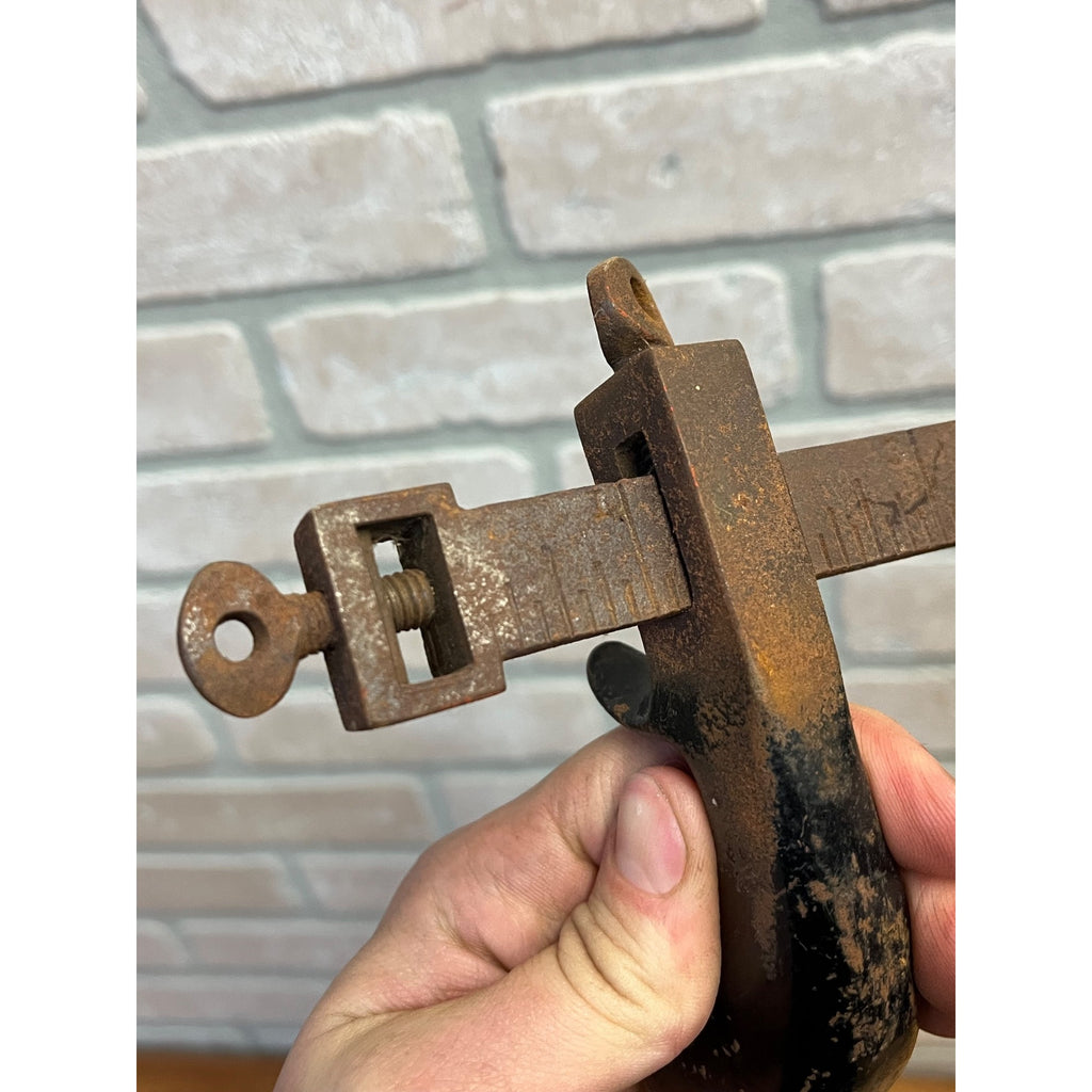 Antique Rare H.F. Osborne Newark NJ Pistol Grip Leather Draw Gauge Hand Tool USA