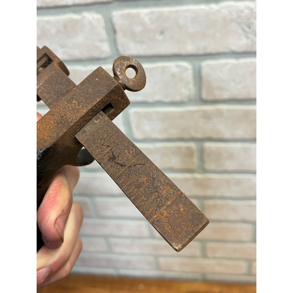 Antique Rare H.F. Osborne Newark NJ Pistol Grip Leather Draw Gauge Hand Tool USA