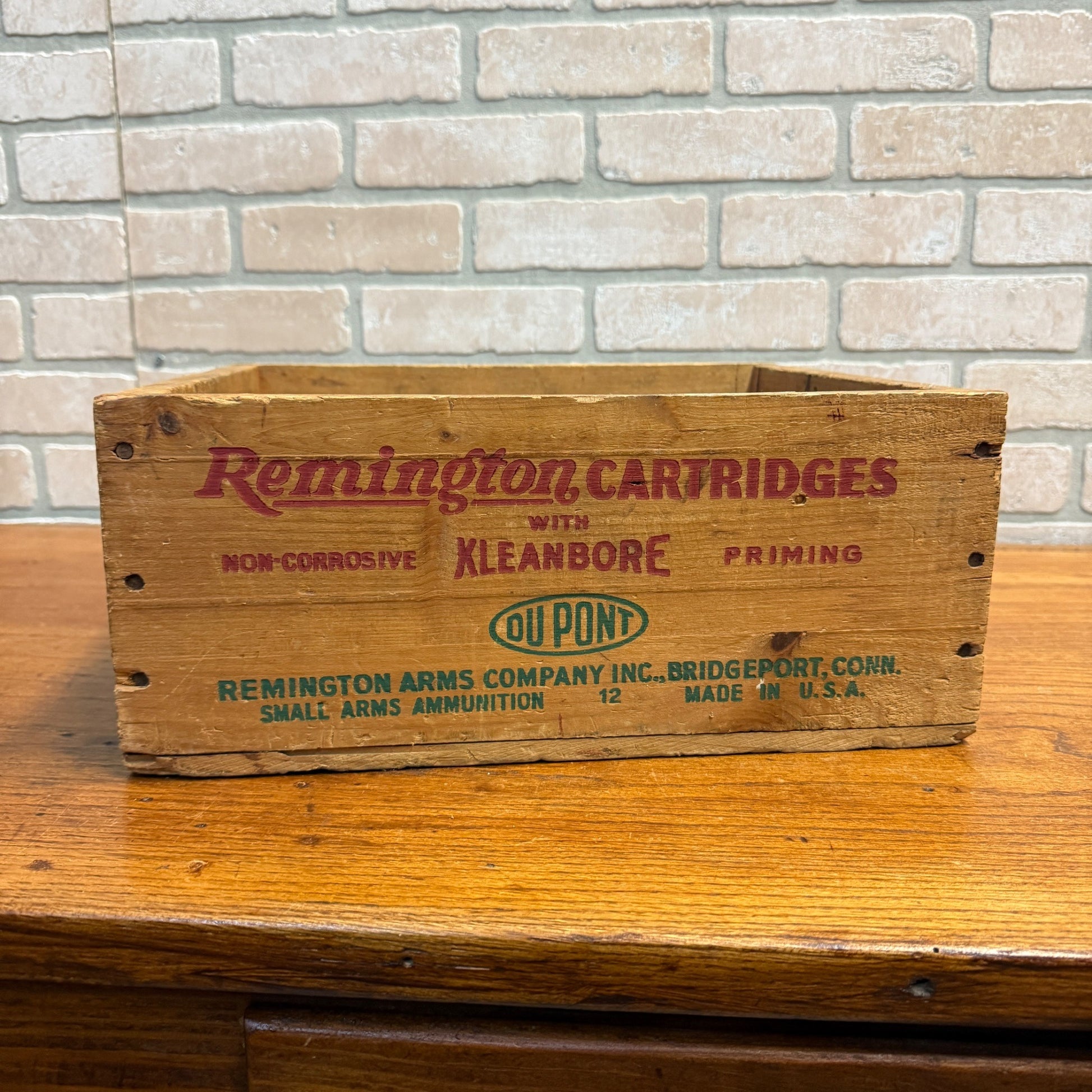 Vintage Remington Arms Wooden Ammo Box Crate .22 Long Hi-Speed DuPont Kleanbore