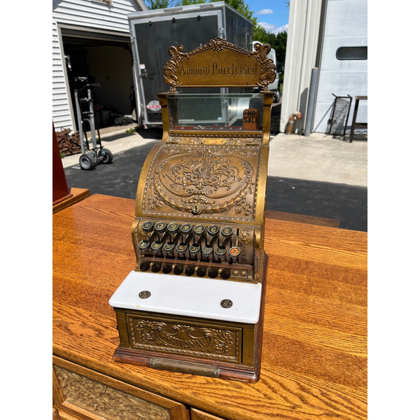 Antique 1900s Brass National Cash Register NCR $1 Candy Store Barber Shop #313