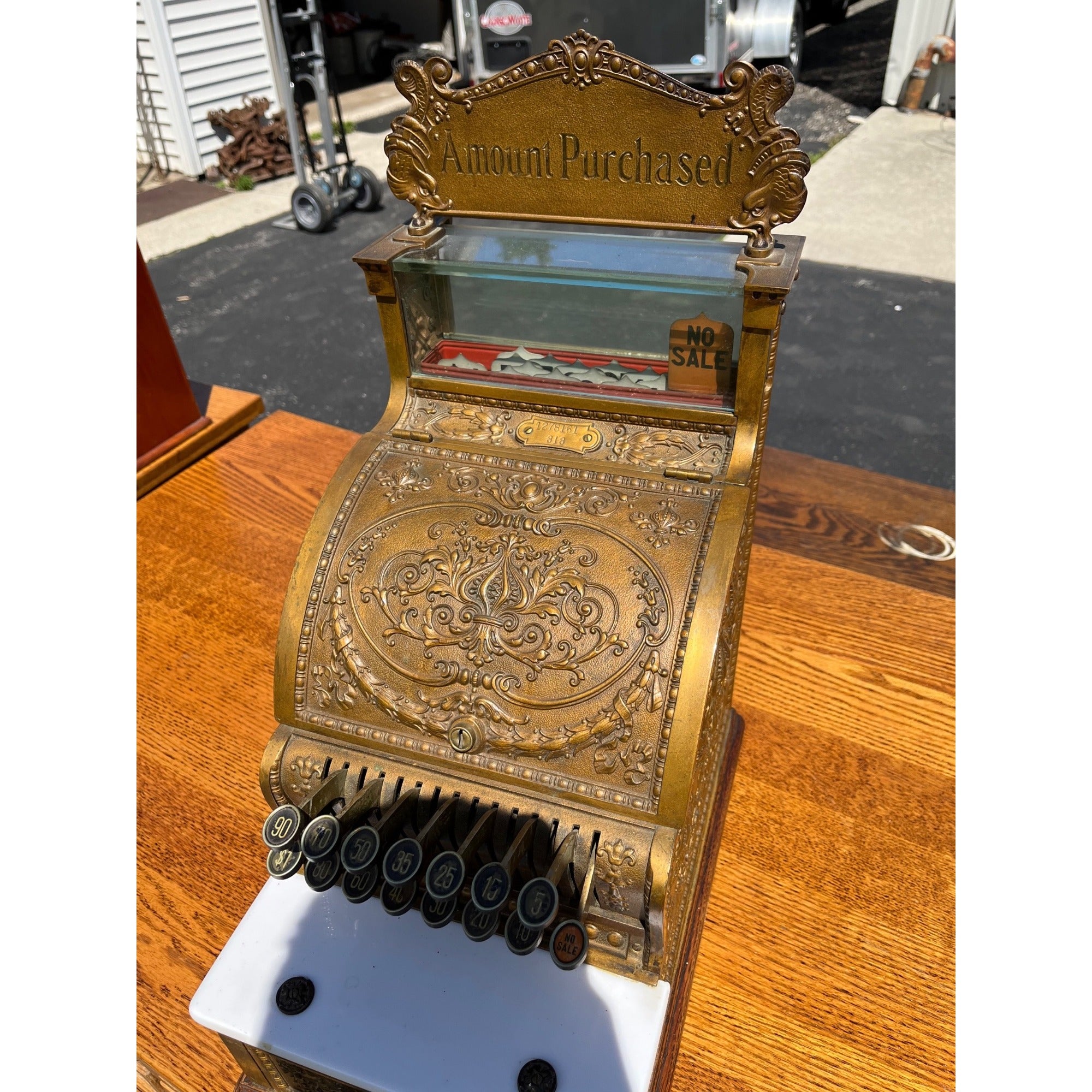 Antique 1900s Brass National Cash Register NCR $1 Candy Store Barber Shop #313