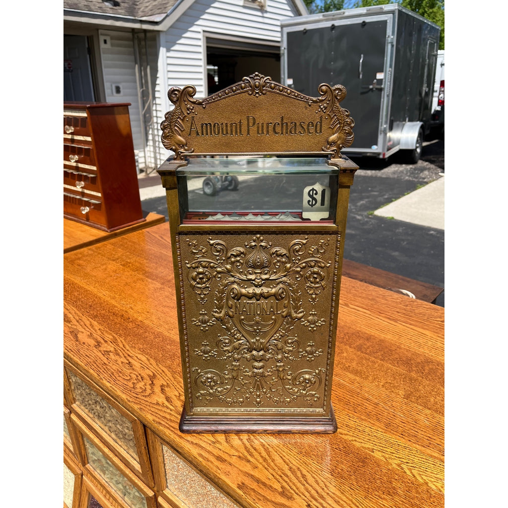 Antique 1900s Brass National Cash Register NCR $1 Candy Store Barber Shop #313