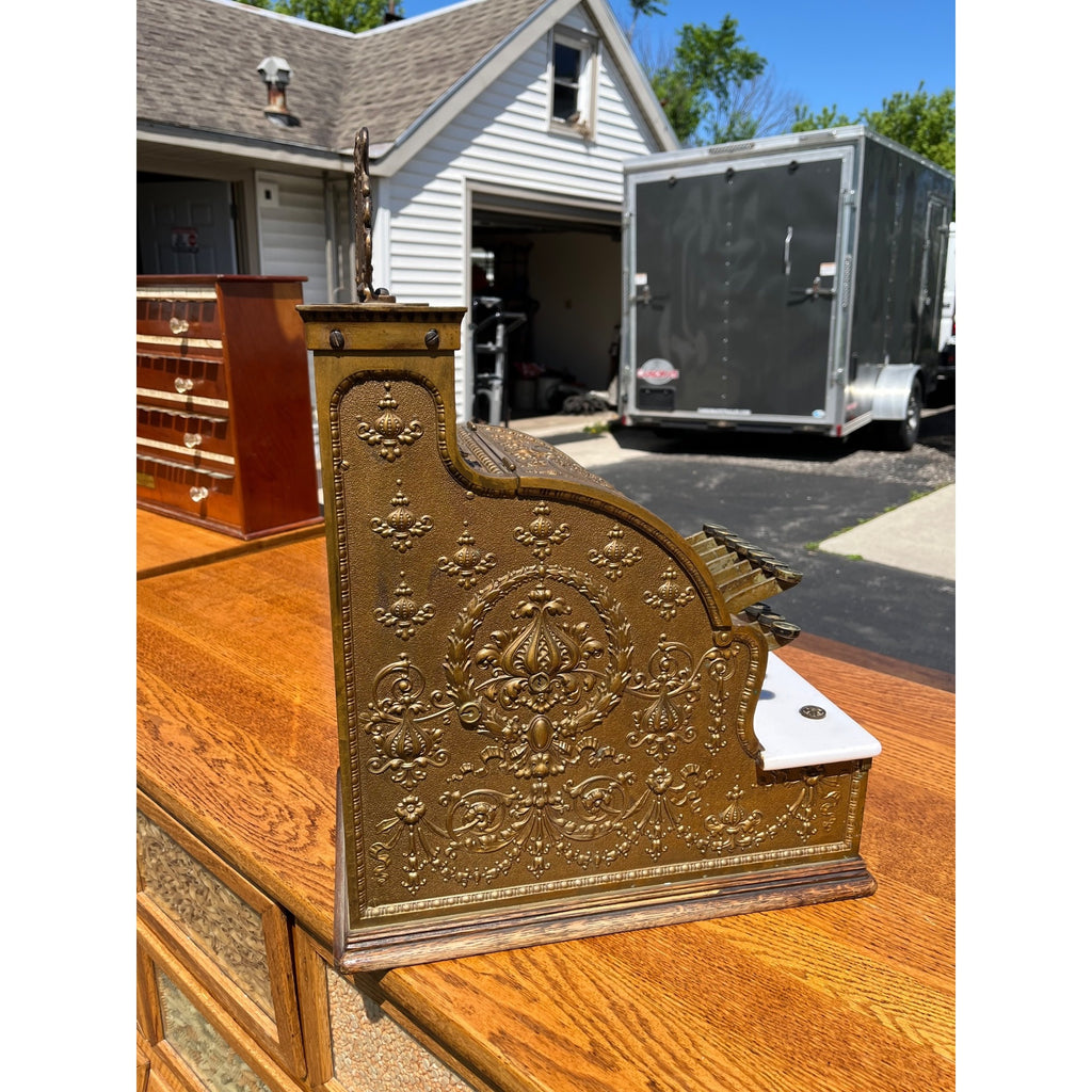 Antique 1900s Brass National Cash Register NCR $1 Candy Store Barber Shop #313