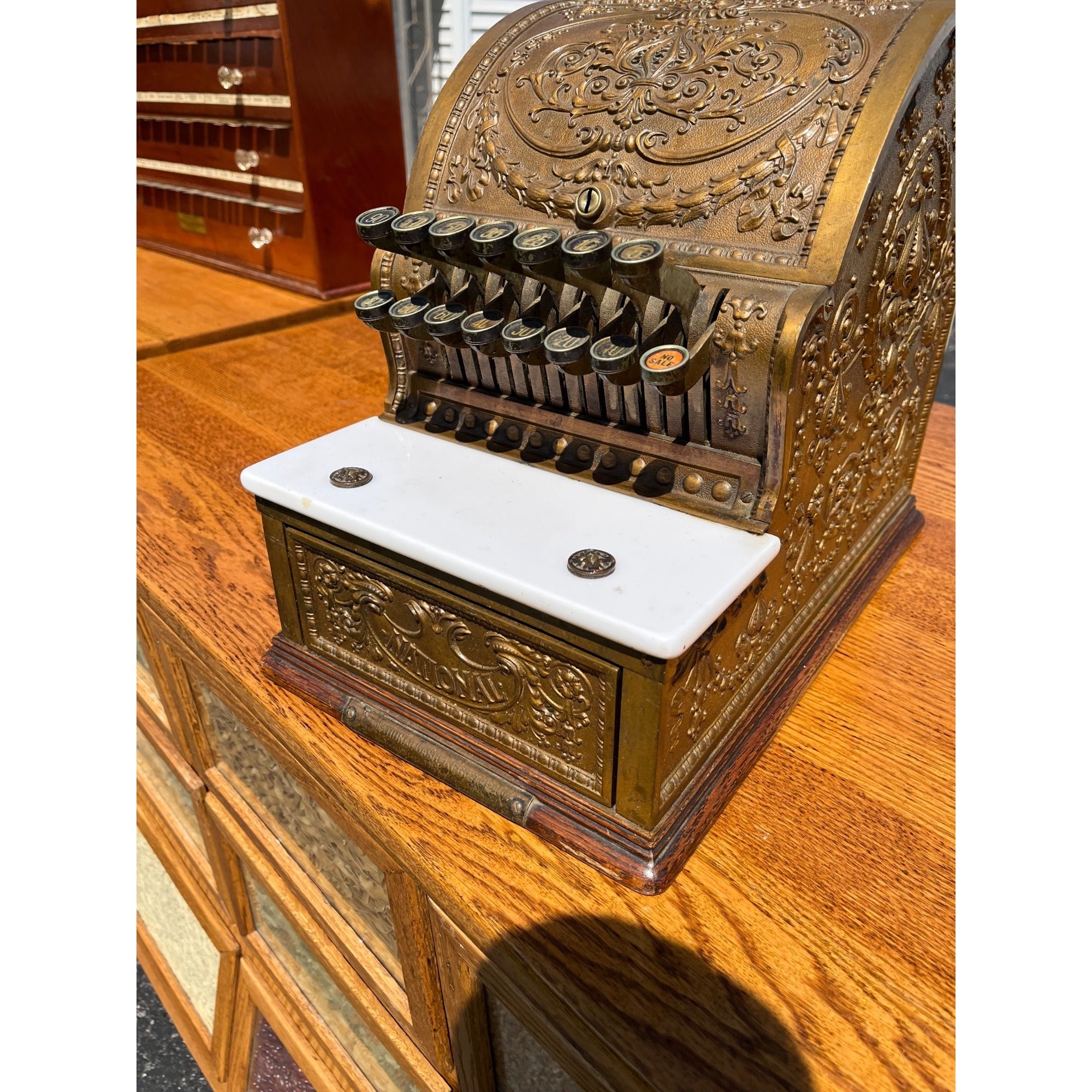 Antique 1900s Brass National Cash Register NCR $1 Candy Store Barber Shop #313