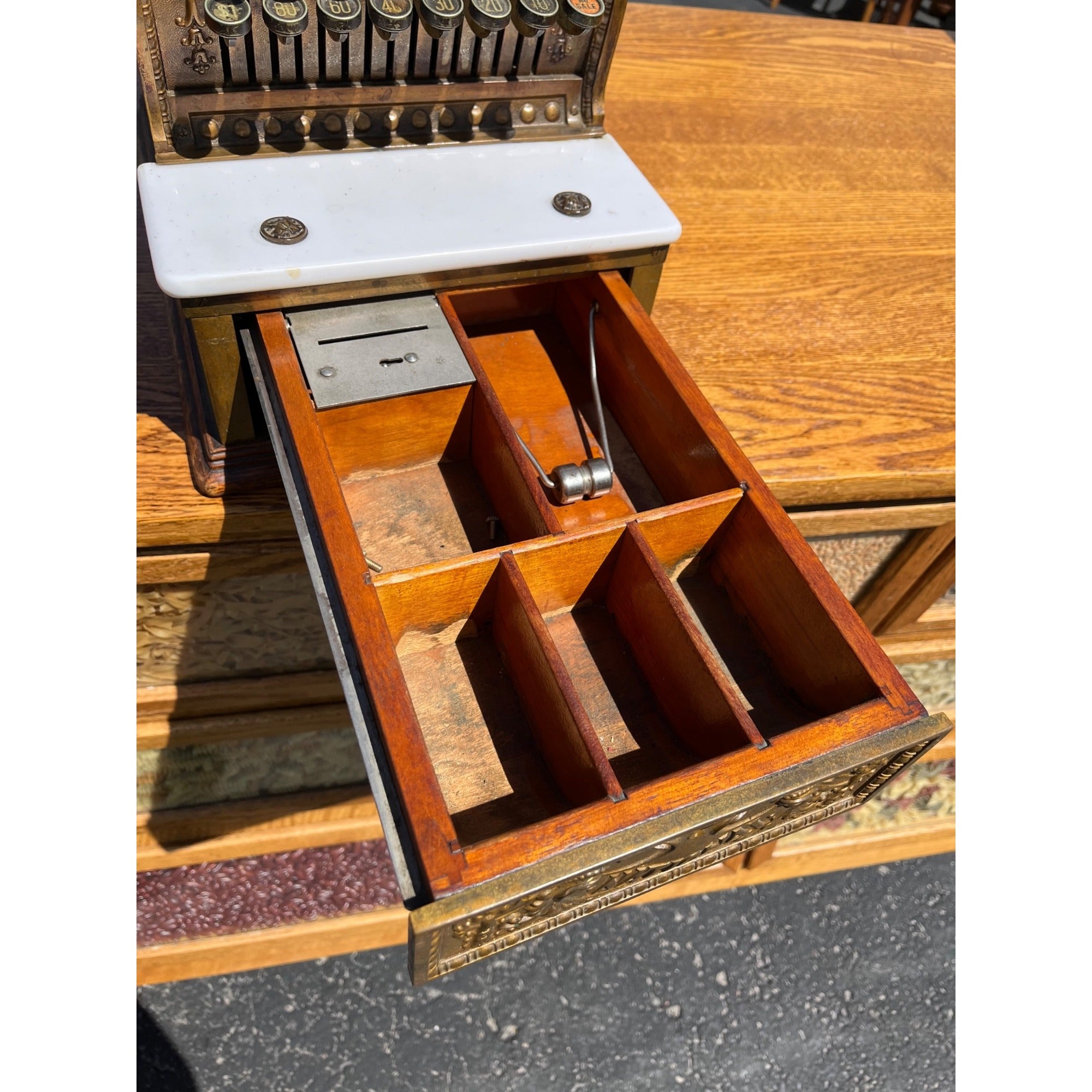 Antique 1900s Brass National Cash Register NCR $1 Candy Store Barber Shop #313
