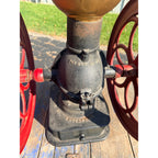 Antique Large Enterprise Cast Iron Double Wheel Coffee Grinder Mill w/ Eagle Topper