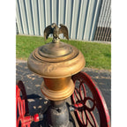 Antique Large Enterprise Cast Iron Double Wheel Coffee Grinder Mill w/ Eagle Topper