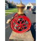 Antique Large Enterprise Cast Iron Double Wheel Coffee Grinder Mill w/ Eagle Topper