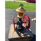 Antique Large Enterprise Cast Iron Double Wheel Coffee Grinder Mill w/ Eagle Topper