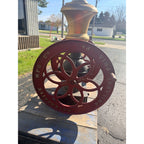 Antique Large Enterprise Cast Iron Double Wheel Coffee Grinder Mill w/ Eagle Topper