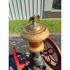 Antique Large Enterprise Cast Iron Double Wheel Coffee Grinder Mill w/ Eagle Topper