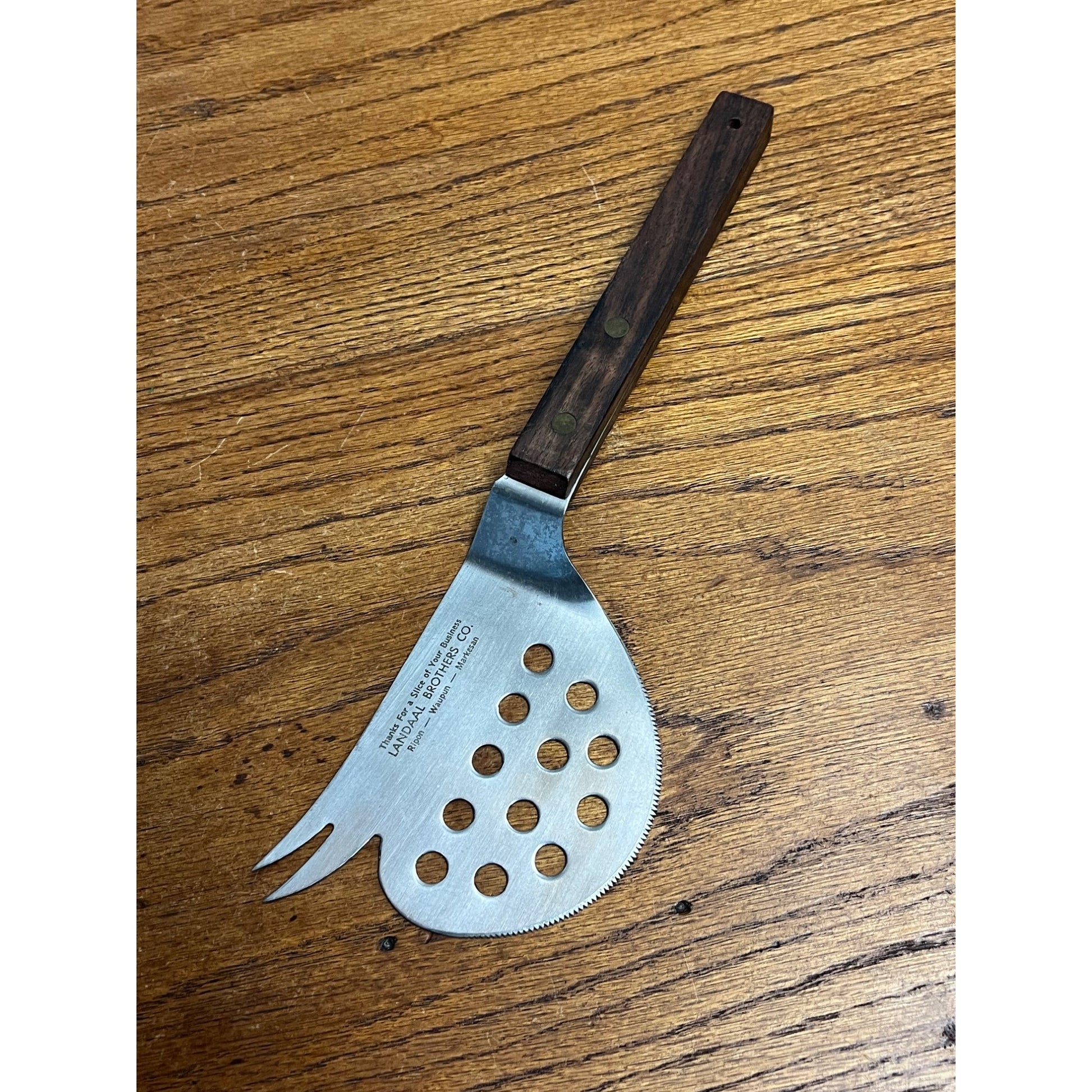 Vintage Vernco Spach-A-Strainer Advertising Spatula Knife Fork Drainer Waupun WI