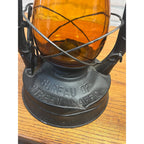 Vintage Dietz Bureau of Street Traffic Orange Amber Glass Globe Kero Lantern
