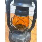 Vintage Dietz Bureau of Street Traffic Orange Amber Glass Globe Kero Lantern