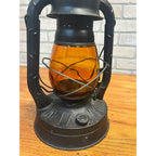 Vintage Dietz Bureau of Street Traffic Orange Amber Glass Globe Kero Lantern
