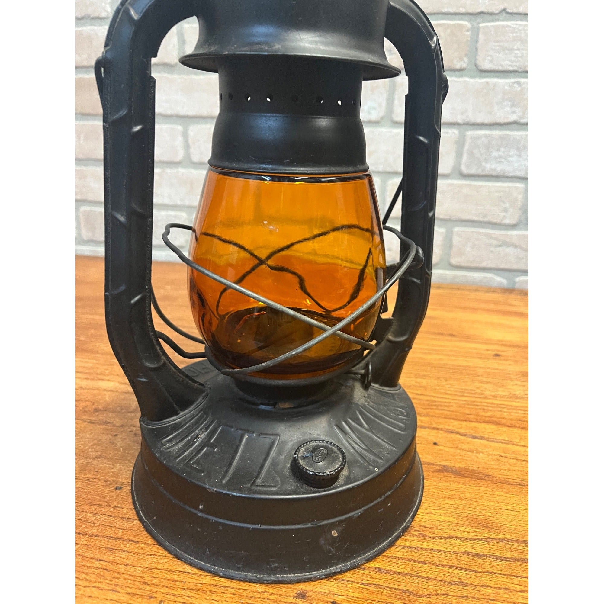 Vintage Dietz Bureau of Street Traffic Orange Amber Glass Globe Kero Lantern