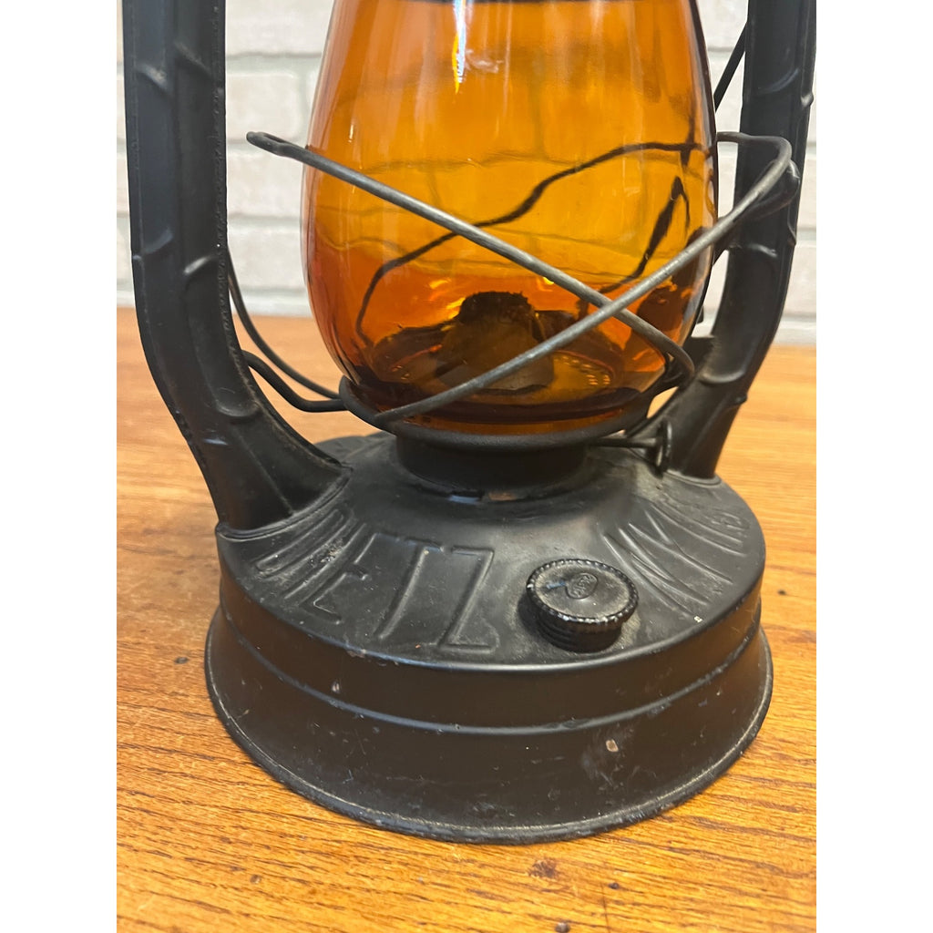 Vintage Dietz Bureau of Street Traffic Orange Amber Glass Globe Kero Lantern