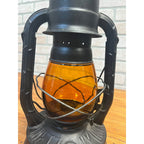 Vintage Dietz Bureau of Street Traffic Orange Amber Glass Globe Kero Lantern