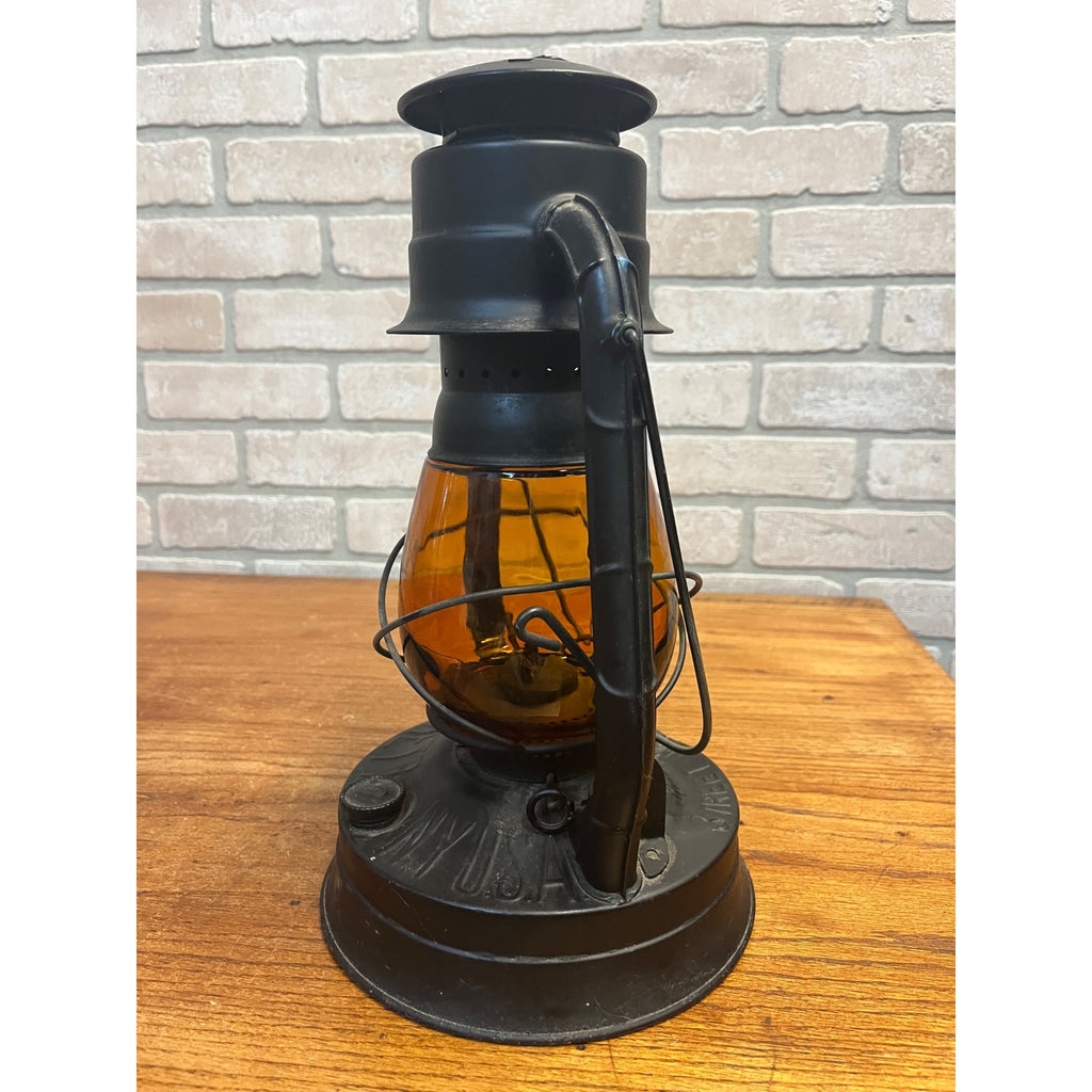 Vintage Dietz Bureau of Street Traffic Orange Amber Glass Globe Kero Lantern