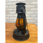 Vintage Dietz Bureau of Street Traffic Orange Amber Glass Globe Kero Lantern