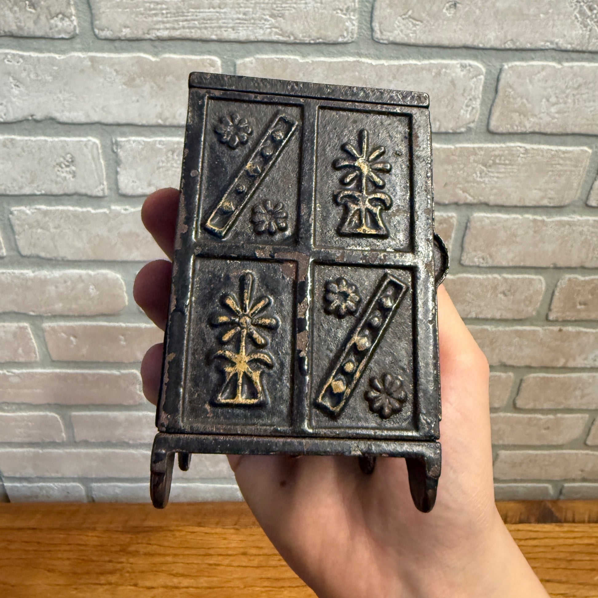 Antique Security Safe Deposit Cast Iron Toy Combination Still Bank - Ornate