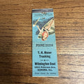 Vintage 1940s Pinup Girl Girlie Matchbook Cover -Moser Trucking Aurora ILL