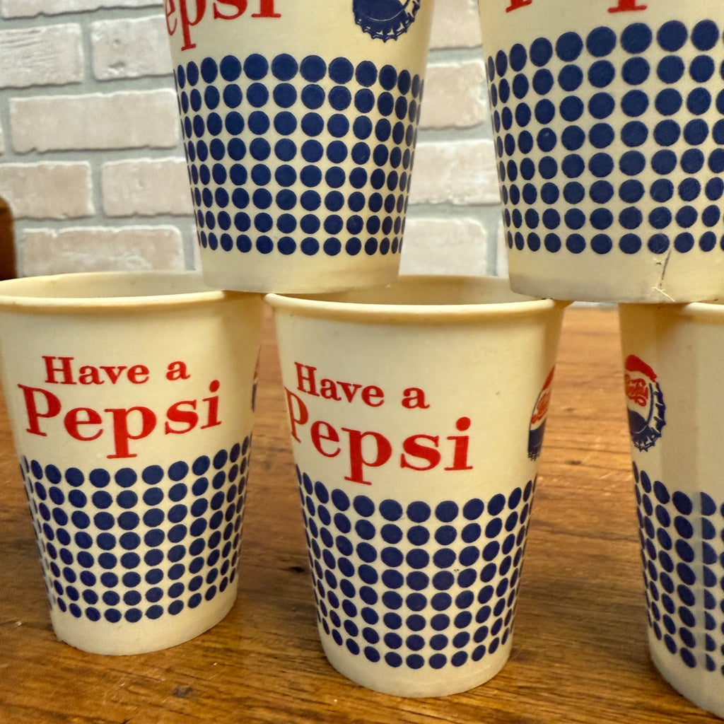 Lot of Pepsi Promo Wax Advertising Cups Pepsi Cola Soda