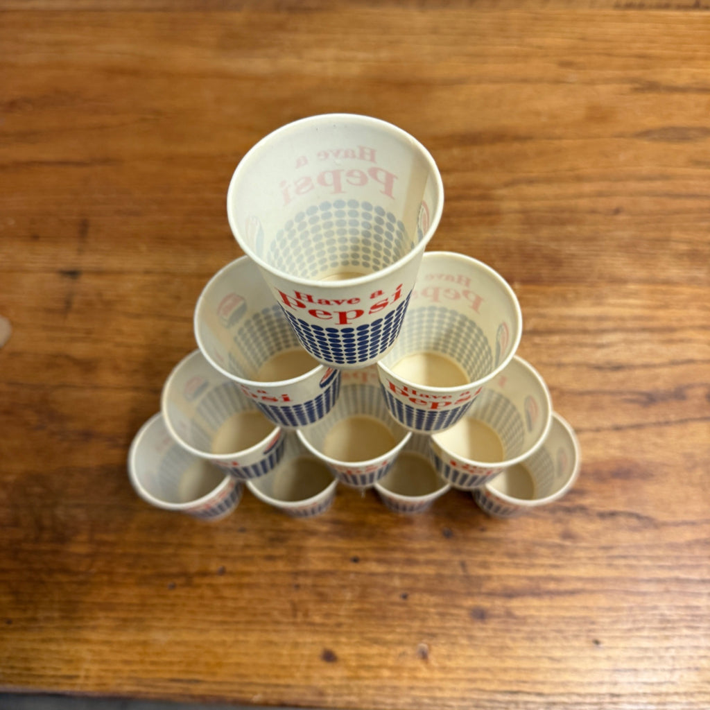 Lot of Pepsi Promo Wax Advertising Cups Pepsi Cola Soda