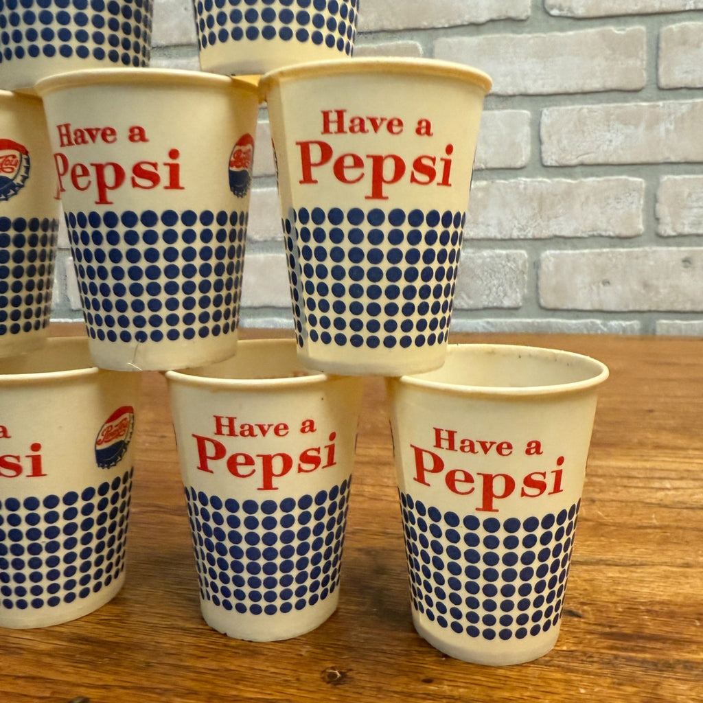 Lot of Pepsi Promo Wax Advertising Cups Pepsi Cola Soda