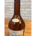 Vintage 1970s The Christian Brothers Brandy Amber Brown Glass Bottle Coin Bank