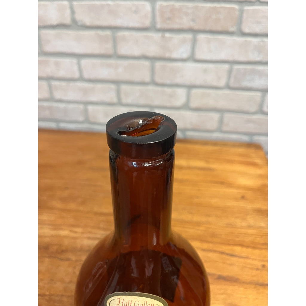 Vintage 1970s The Christian Brothers Brandy Amber Brown Glass Bottle Coin Bank