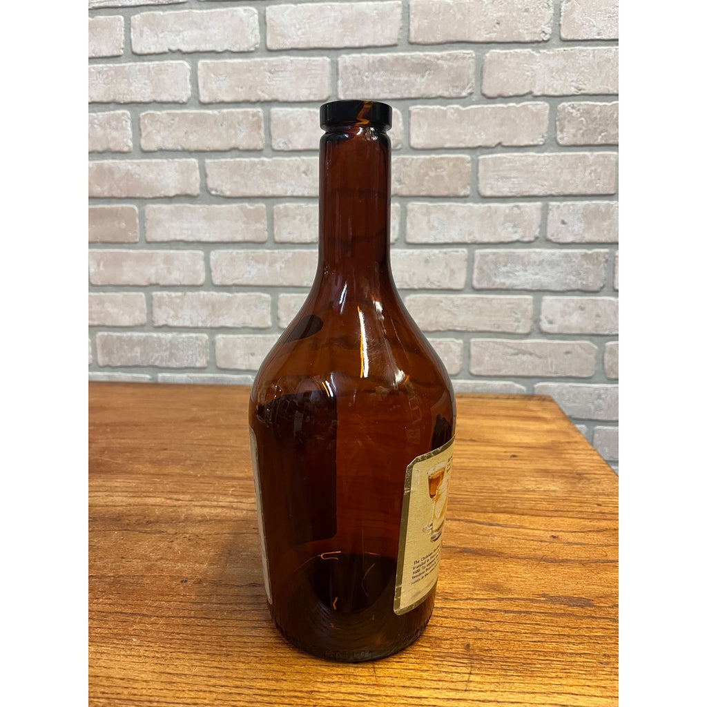 Vintage 1970s The Christian Brothers Brandy Amber Brown Glass Bottle Coin Bank