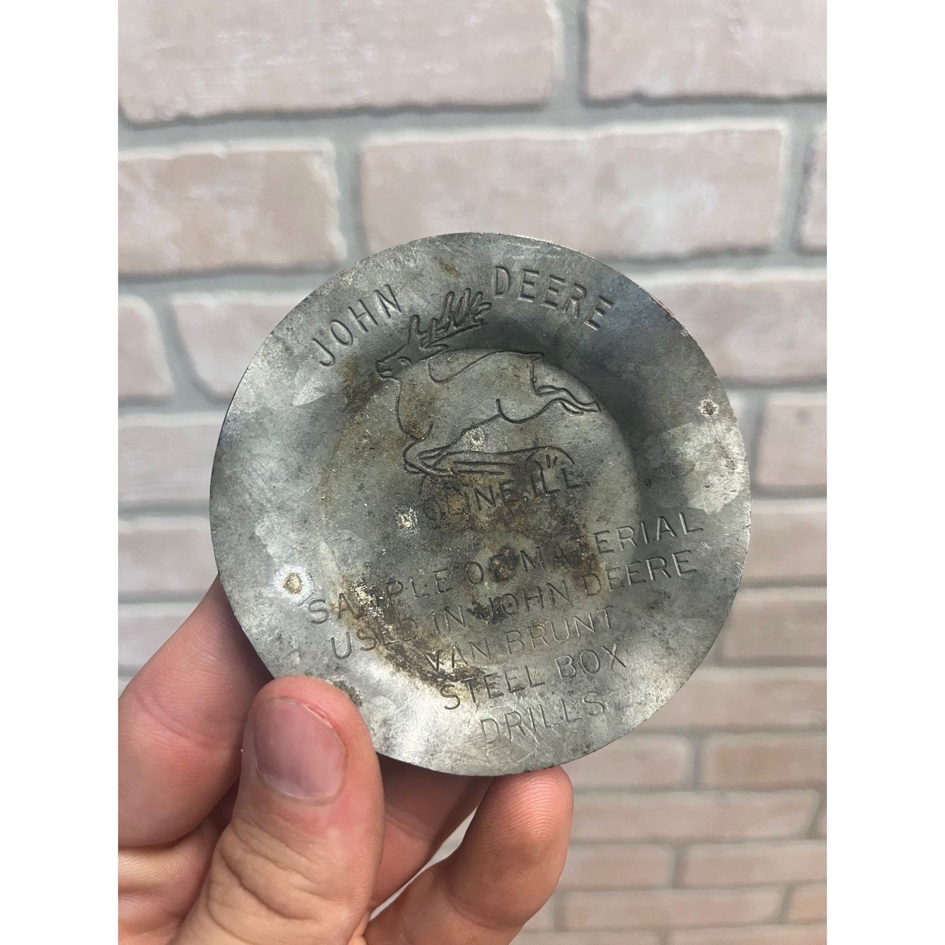 Vintage John Deere Van Brunt Sample of Material For The Steel Box Drills Moline
