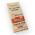 Vintage Portage Shoe MFG Co Wis Porto Ped Shoes Advertising Matchbook