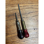 Vintage German Wood Handle Ratcheting Screwdrivers Lot (2) Antique Tools