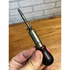 Vintage German Wood Handle Ratcheting Screwdrivers Lot (2) Antique Tools