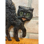 Antique Halloween Black Cat Arched Back German Diecut Vintage 4.5" x 6.5"