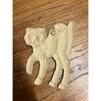 Antique Halloween Black Cat Arched Back German Diecut Vintage 4.5" x 6.5"