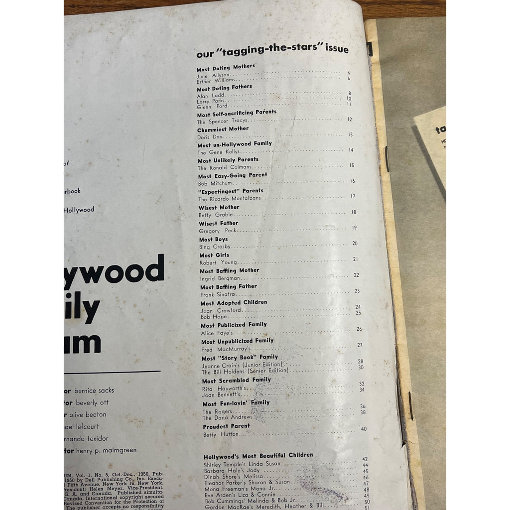 Vintage 1950 Hollywood Family Album Magazine No. 5 June Allyson/ Shirley Temple