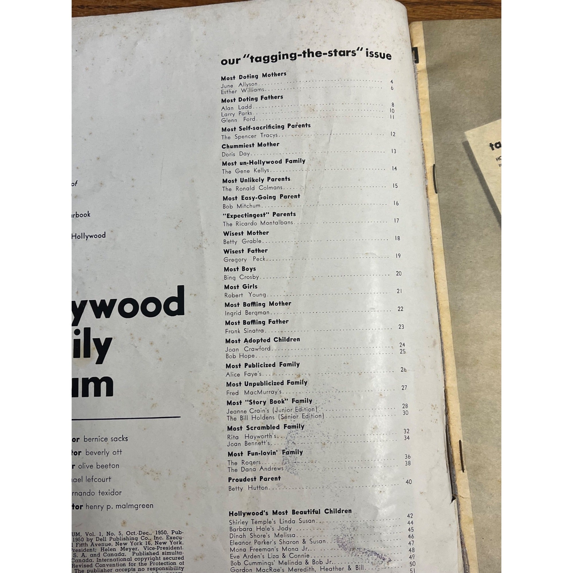 Vintage 1950 Hollywood Family Album Magazine No. 5 June Allyson/ Shirley Temple