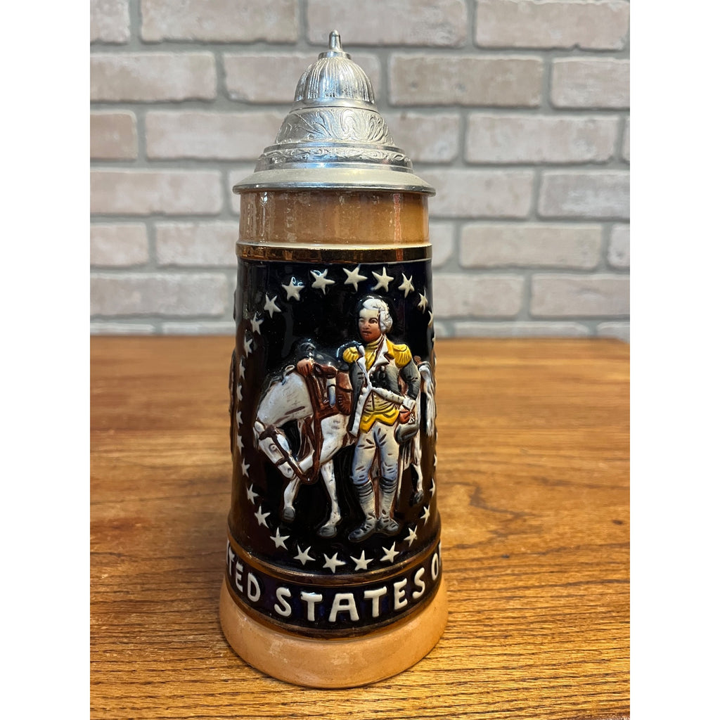 1976 Western Germany United States Bicentennial Lidded Beer Stein Patriotic 1776