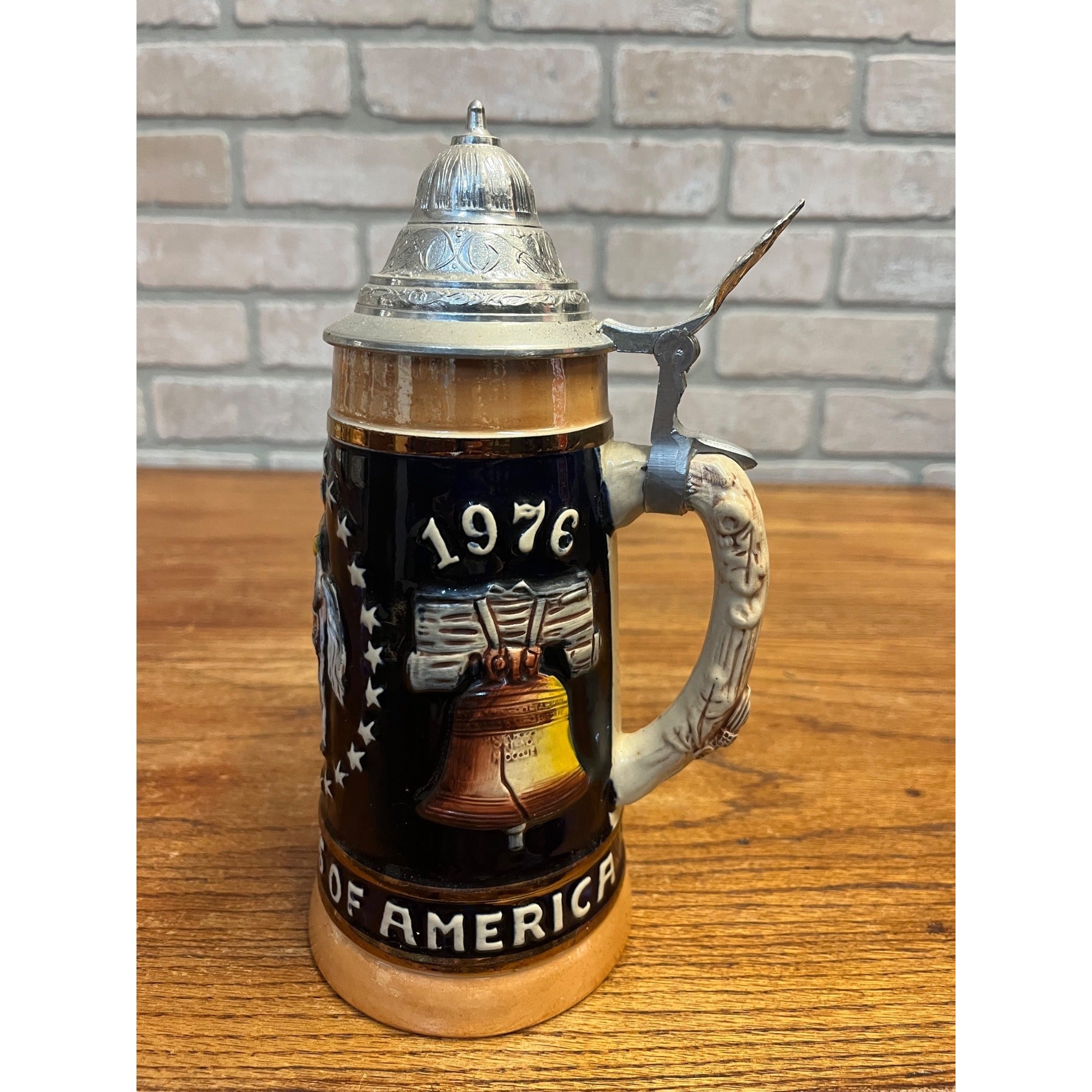 1976 Western Germany United States Bicentennial Lidded Beer Stein Patriotic 1776