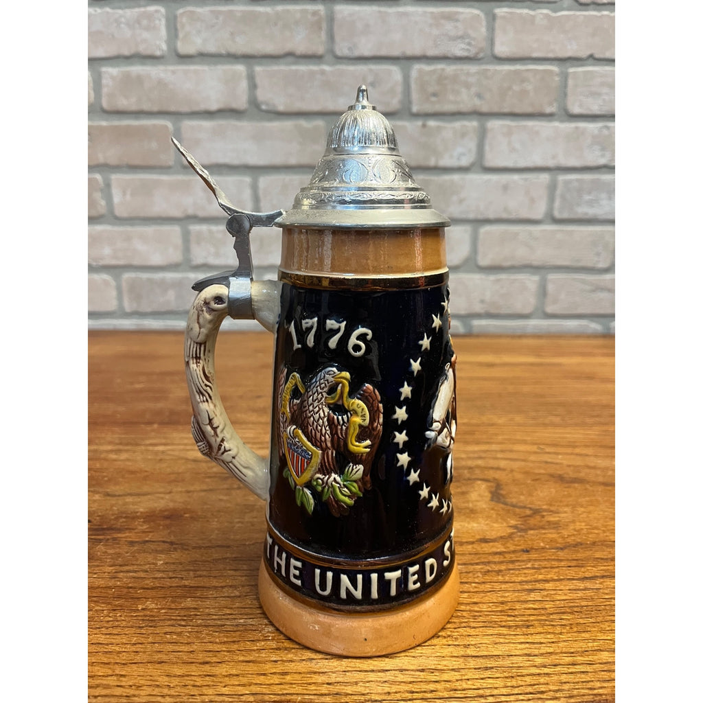 1976 Western Germany United States Bicentennial Lidded Beer Stein Patriotic 1776
